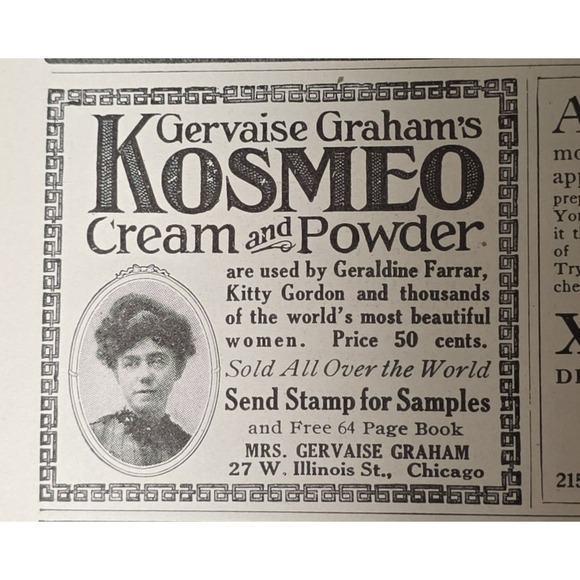 Gervaise Graham Other - Gervaise Graham Kosmeo Cream and Powder 1916 Beauty Advertisement Historic Ad